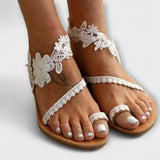 Boho - Bequeme Sandalen mit Blumen & Knöchelriemen