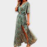 Sabine - Stilvolles Wickel-Maxikleid mit fliessendem Design
