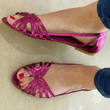 Lea | Goldene Lichtglanz-Sandalen