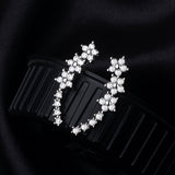 Luxuriöse Florale Strass Ohrringe