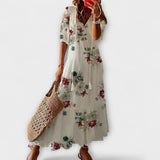Anna – Damen Bohemian Sommerkleid mit Fliessender Silhouette