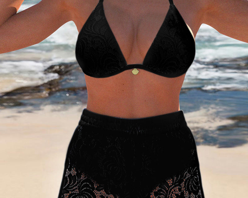 Laluna® | Elegantes einfarbiges Spitzen-Bikiniset