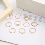Set von 10 Böhmischen Ringen, Silber- und Goldbeschichtet