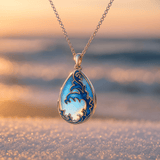 Emaille-Halskette in Wellenform