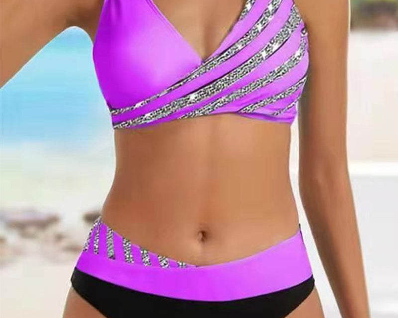 Mona - Bedruckter Bikini in Warmen Tönen