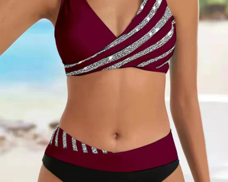 Mona - Bedruckter Bikini in Warmen Tönen
