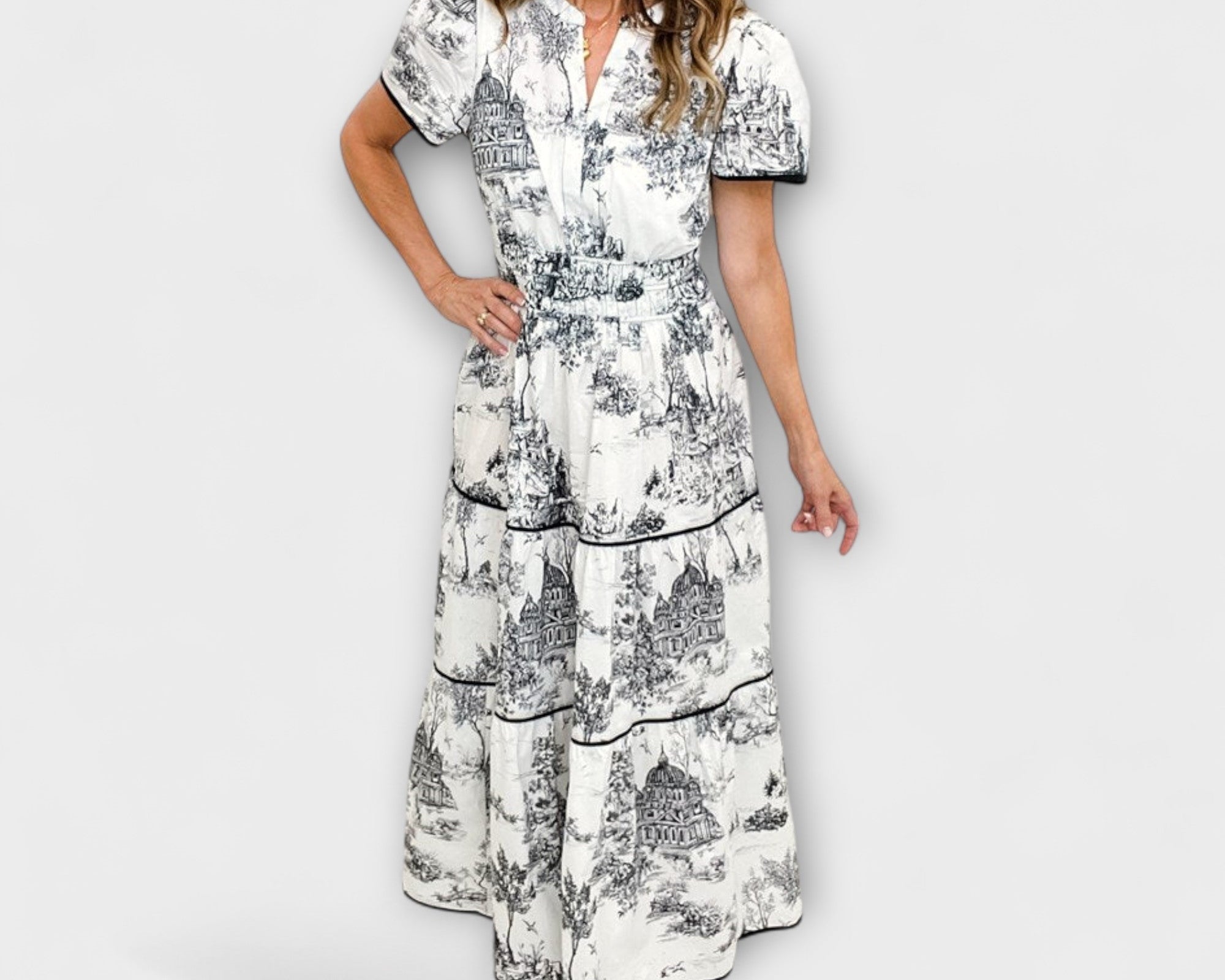 Eliza - Zeitloses Toile Maxi-Kleid