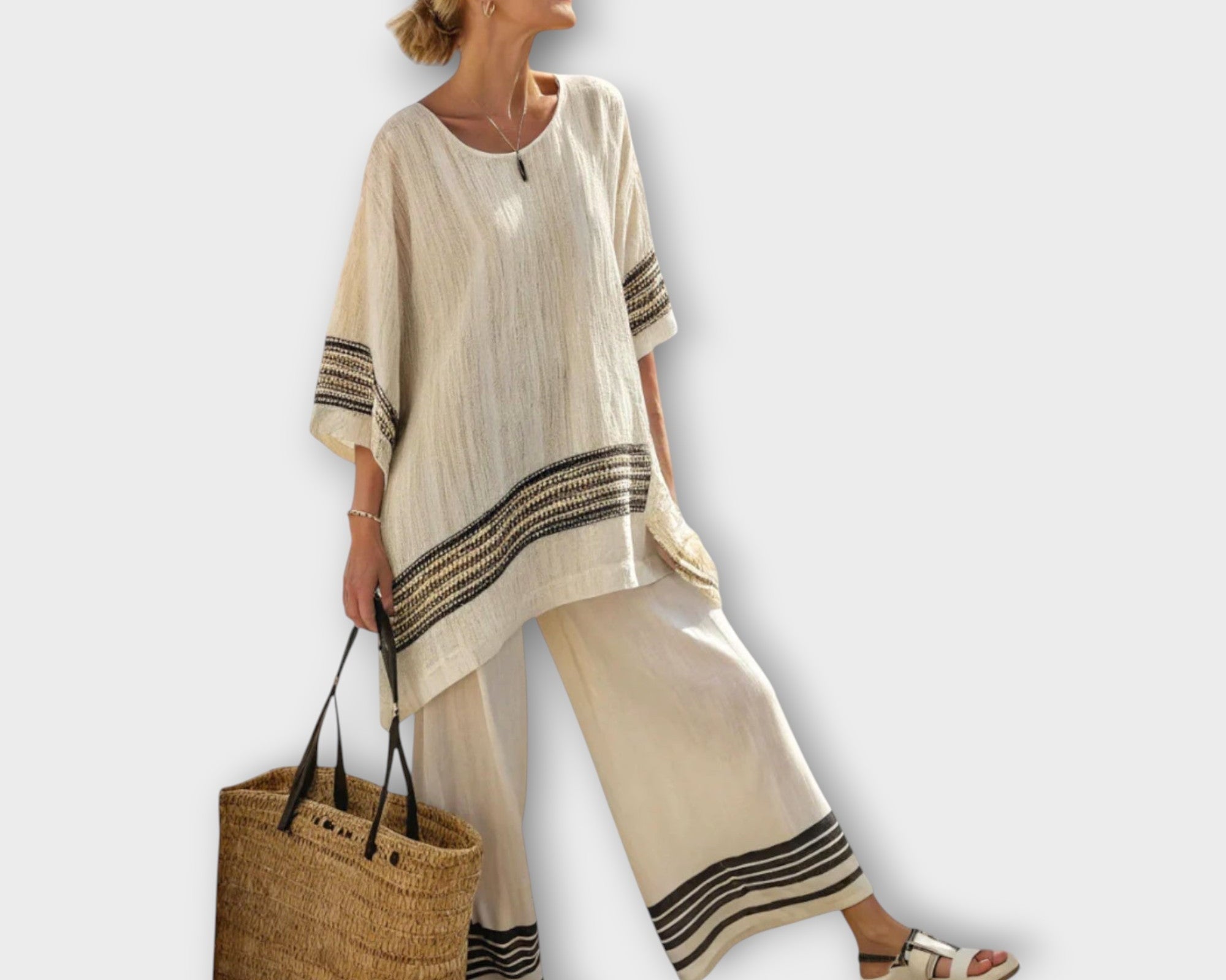 Anila - Elegantes Zweiteiliges Set Mit Gestreiftem Design