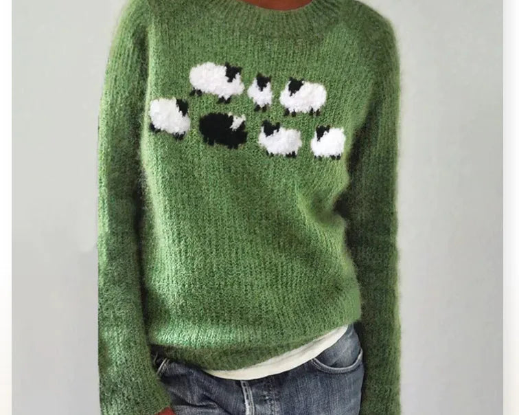 Bianca | Bequemer und süsser Pullover mit Schafmotiv