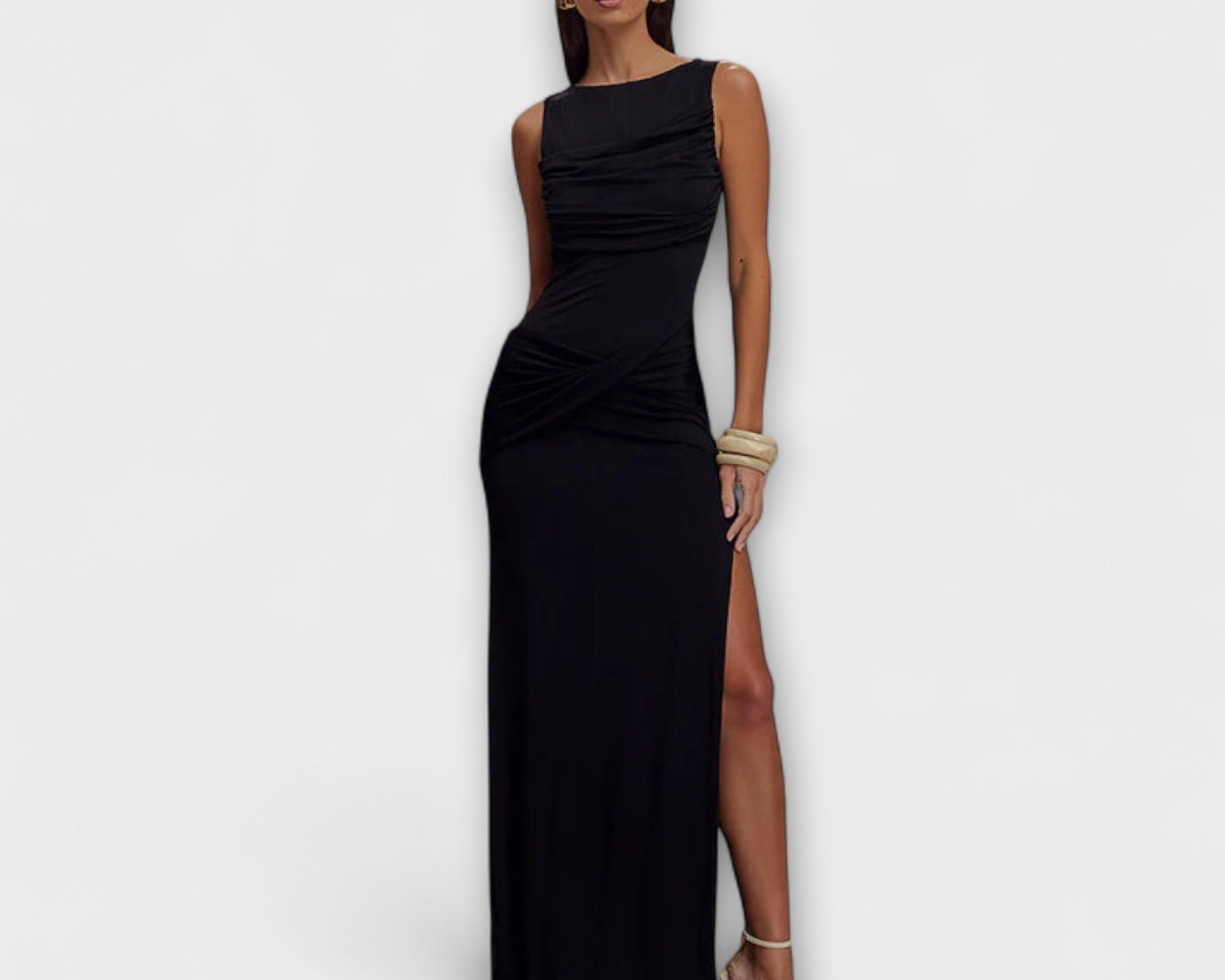 Rieke - Stylisches Maxikleid mit hohem Beinschlitz
