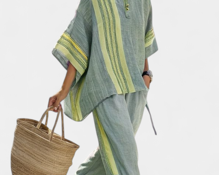 Lorena - Boho-Linen- und Bambus-Set