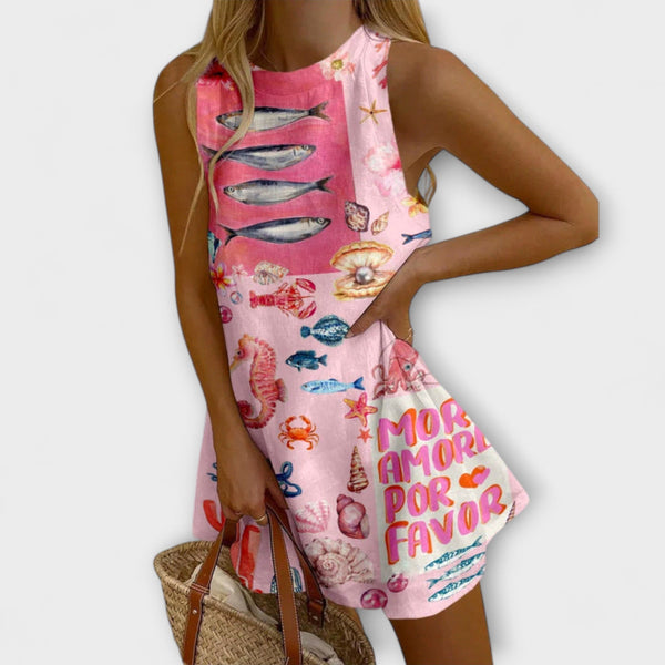 Mirava – Mini Kleid in Rosa Print