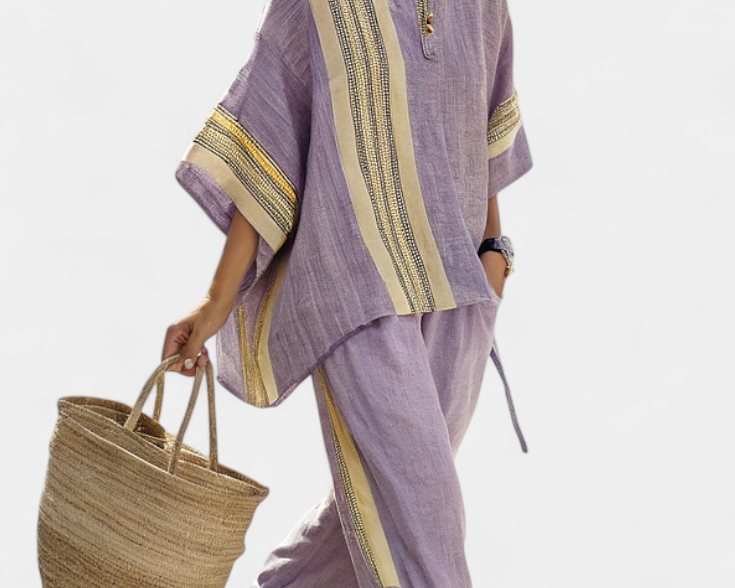 Lorena - Boho-Linen- und Bambus-Set