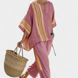 Lorena - Boho-Linen- und Bambus-Set