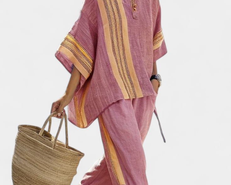 Lorena - Boho-Linen- und Bambus-Set