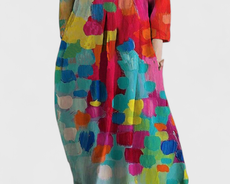 Ana - Fliessendes Kleid mit Muster