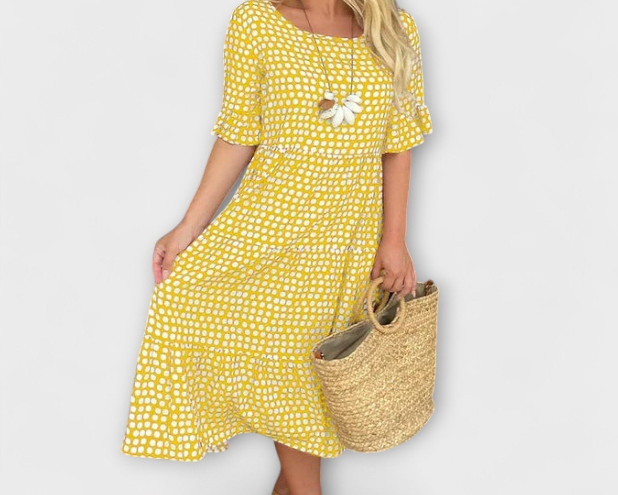 Blythea – Lässiges, gestuftes Midi-Kleid