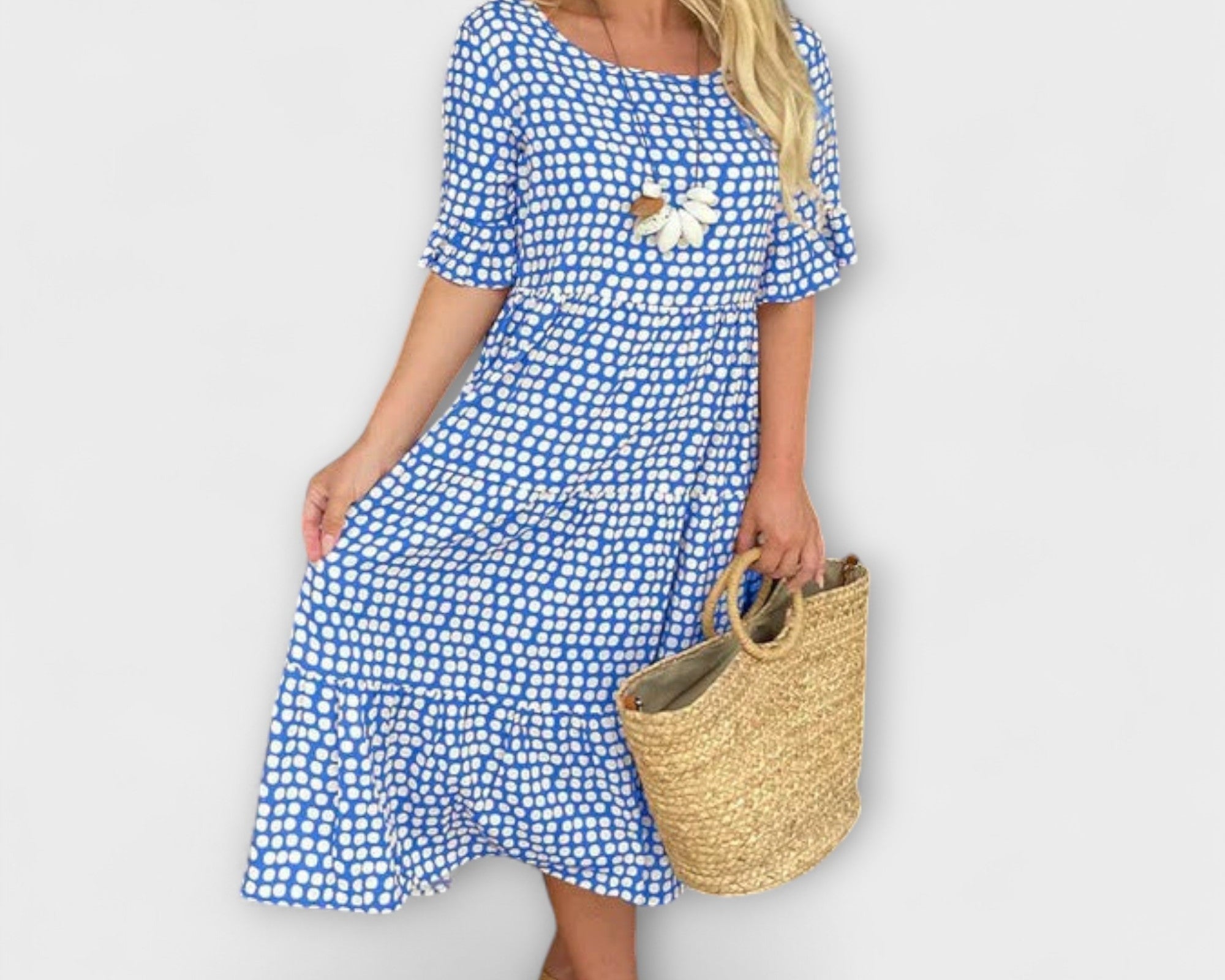Blythea – Lässiges, gestuftes Midi-Kleid