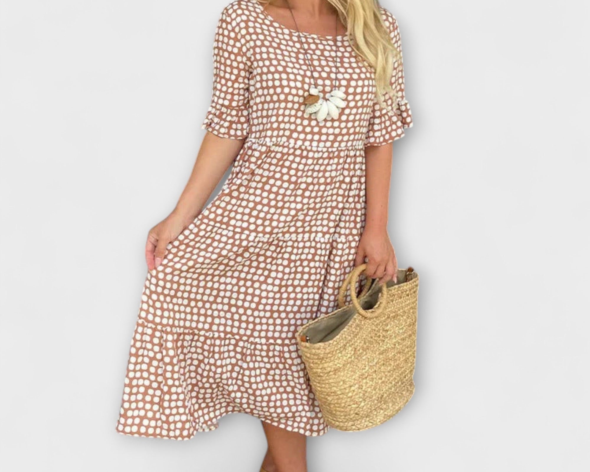 Blythea – Lässiges, gestuftes Midi-Kleid