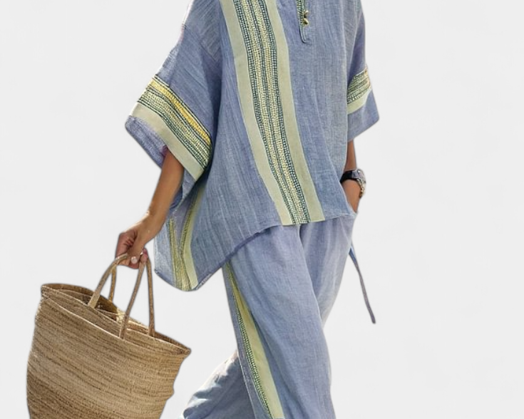 Lorena - Boho-Linen- und Bambus-Set