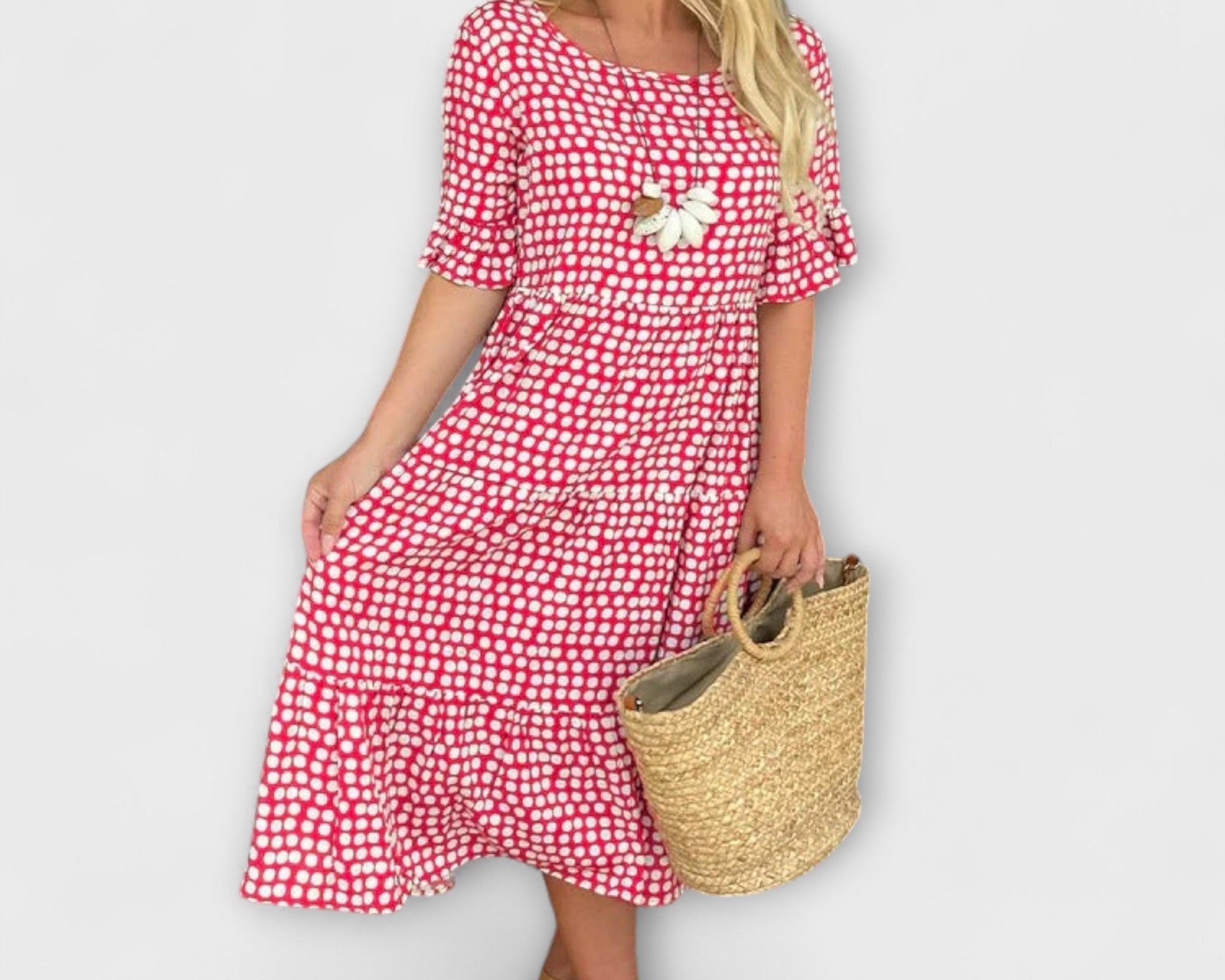 Blythea – Lässiges, gestuftes Midi-Kleid