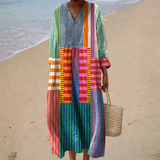 Schmeichelhaftes bedrucktes Sommerkleid
