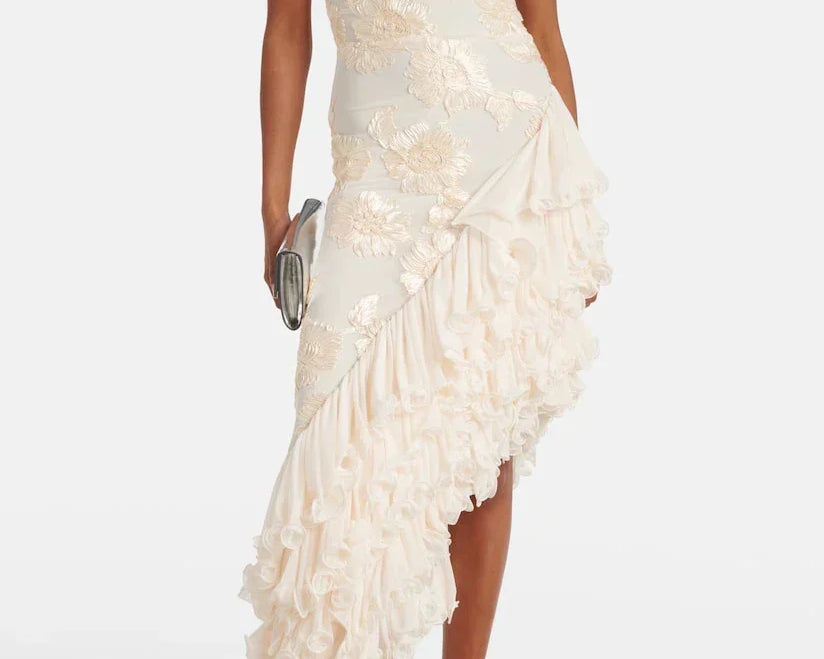 Karen - Maxikleid mit floralen Applikationen