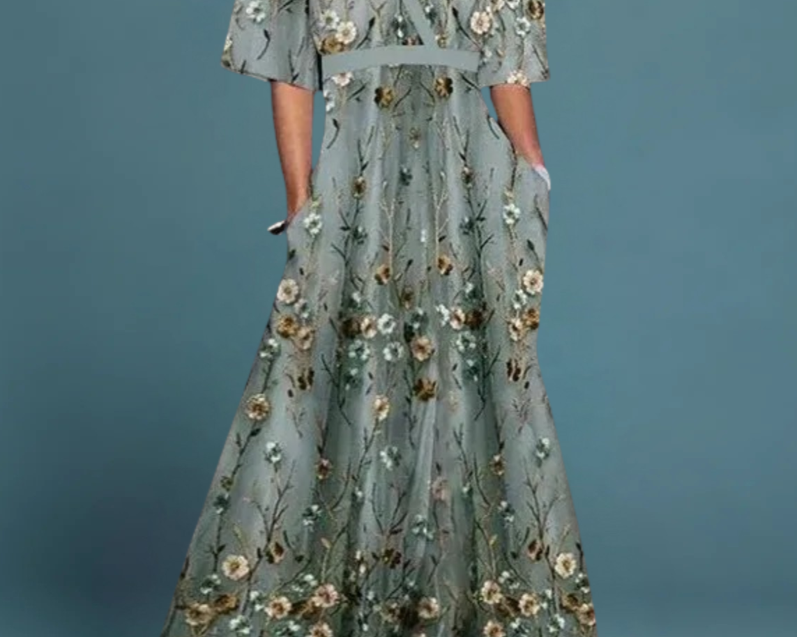 Rute - Elegantes maxikleid mit floralem Muster