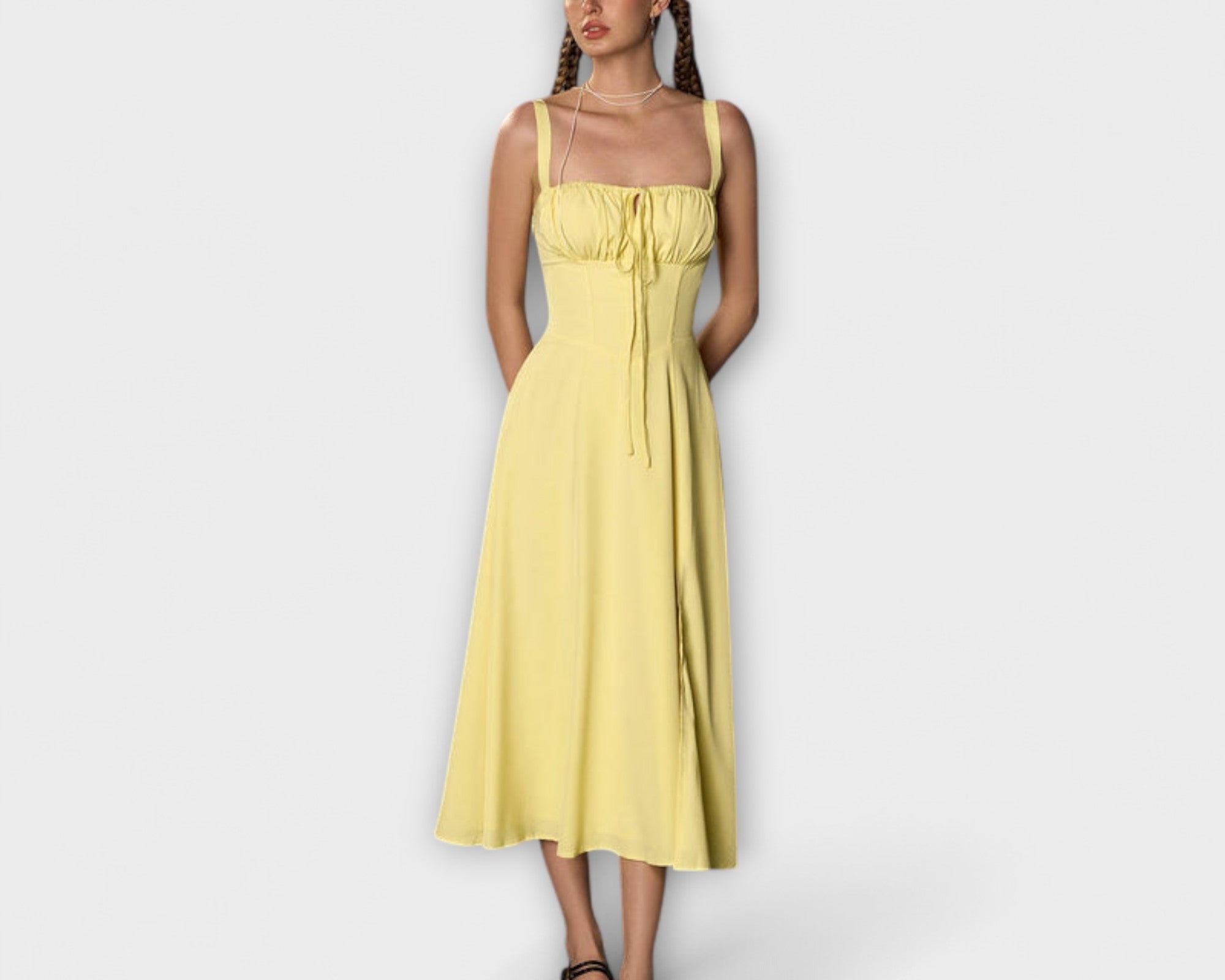 Hope - Rüschentop Kleid mit Schlitzdetail
