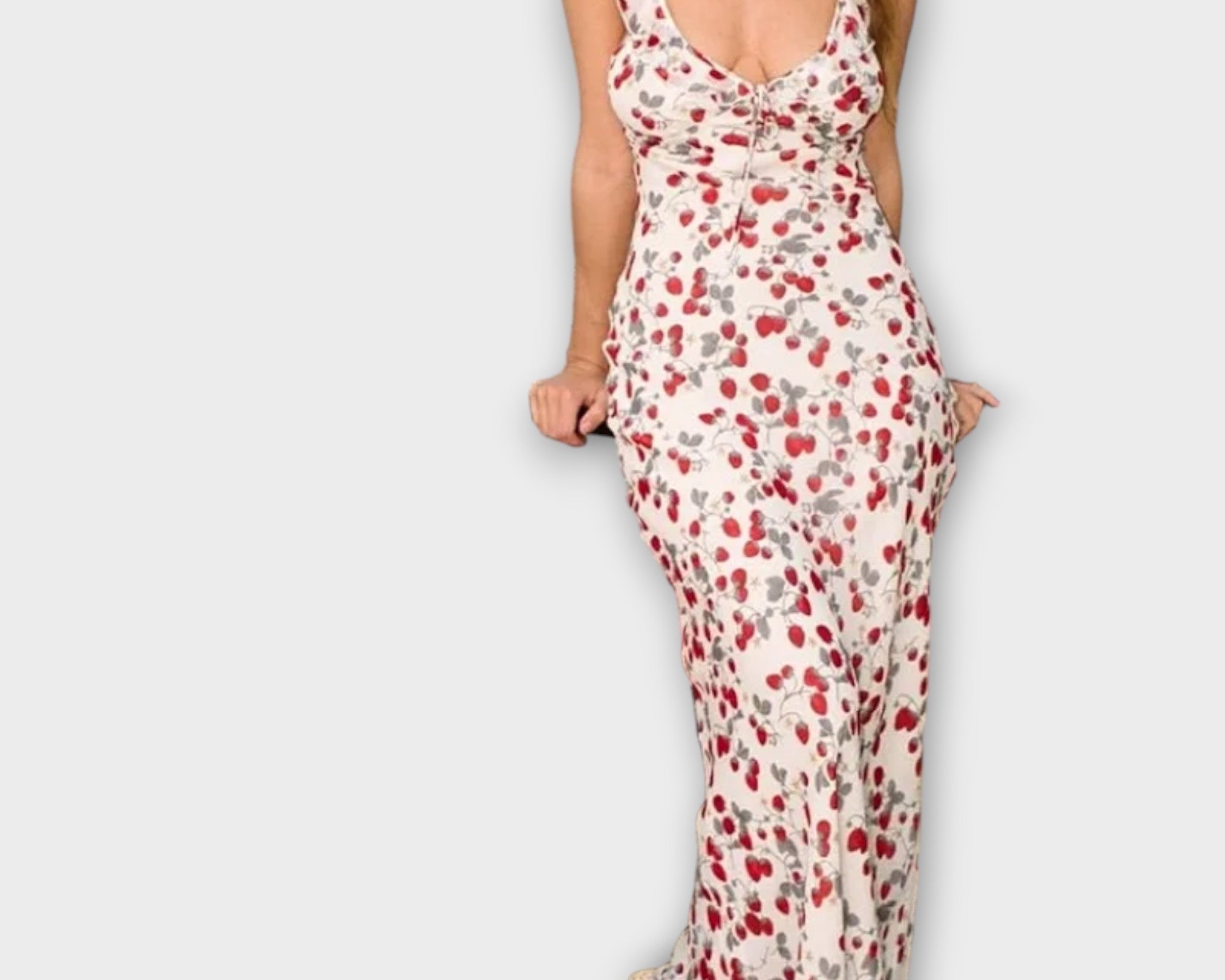 Kryptografisches Floralprint Plunge Maxi Kleid