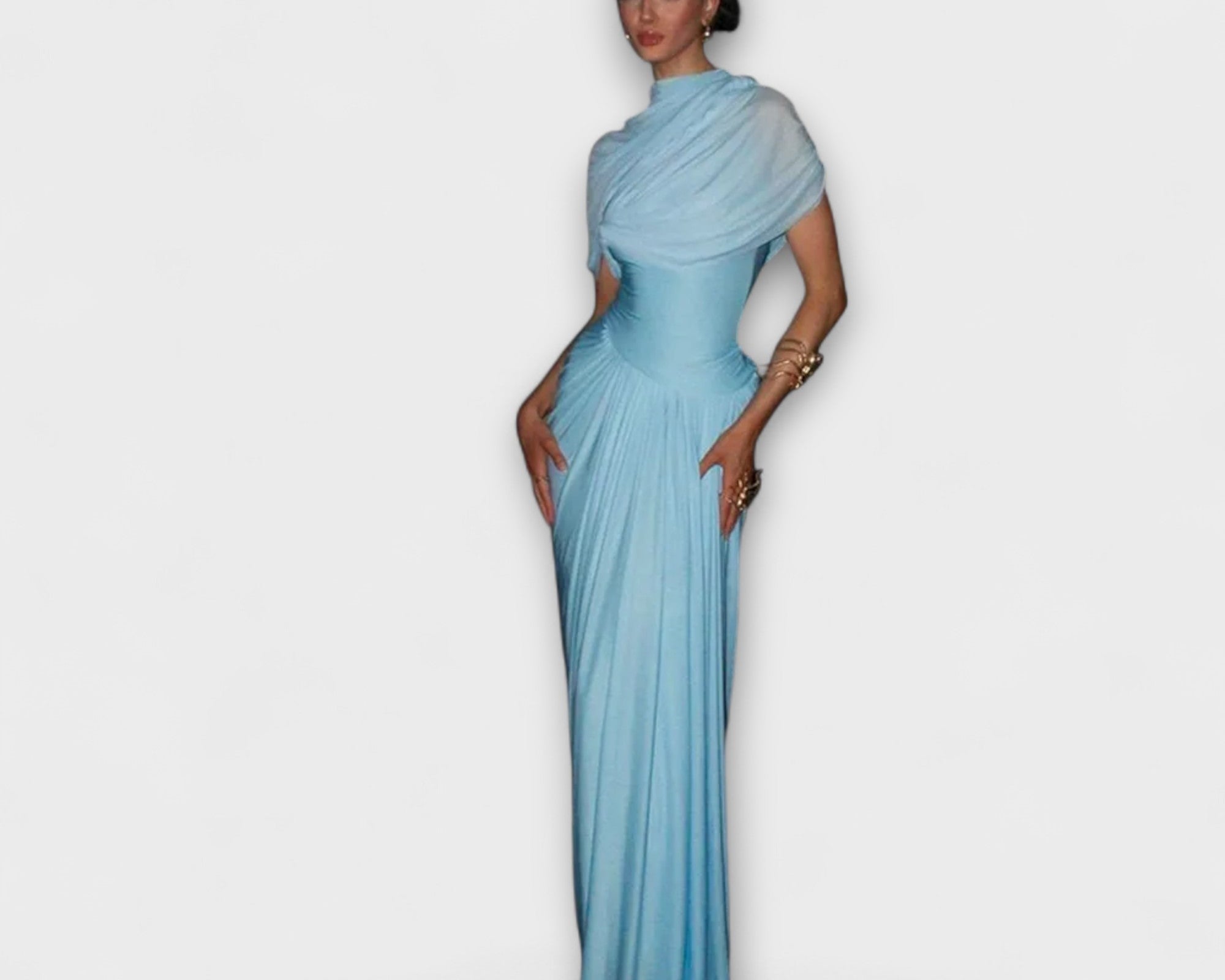 Langes Kleid mit Rollkragen