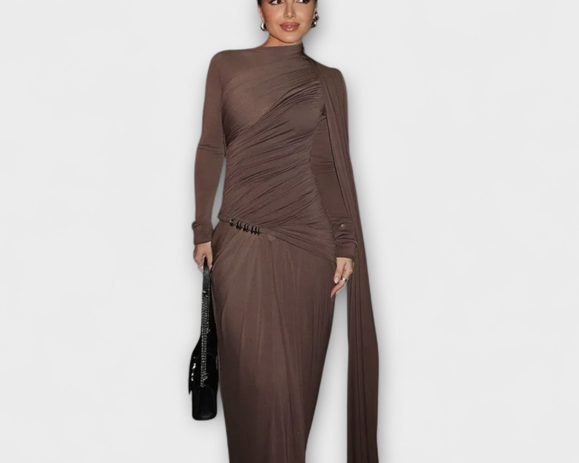 Langes Kleid mit Rollkragen