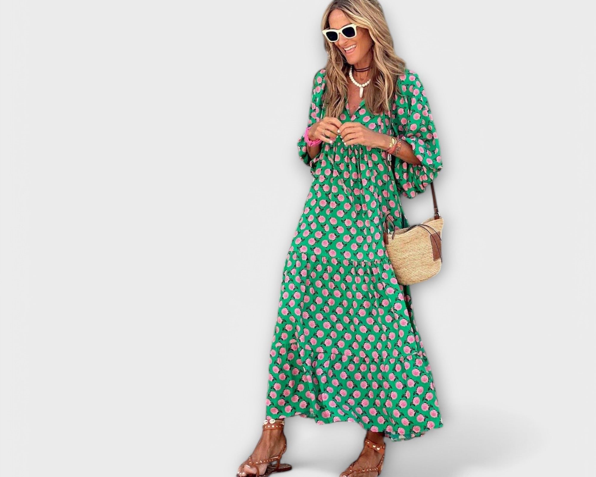 Elegantes Geometrisches Maxikleid