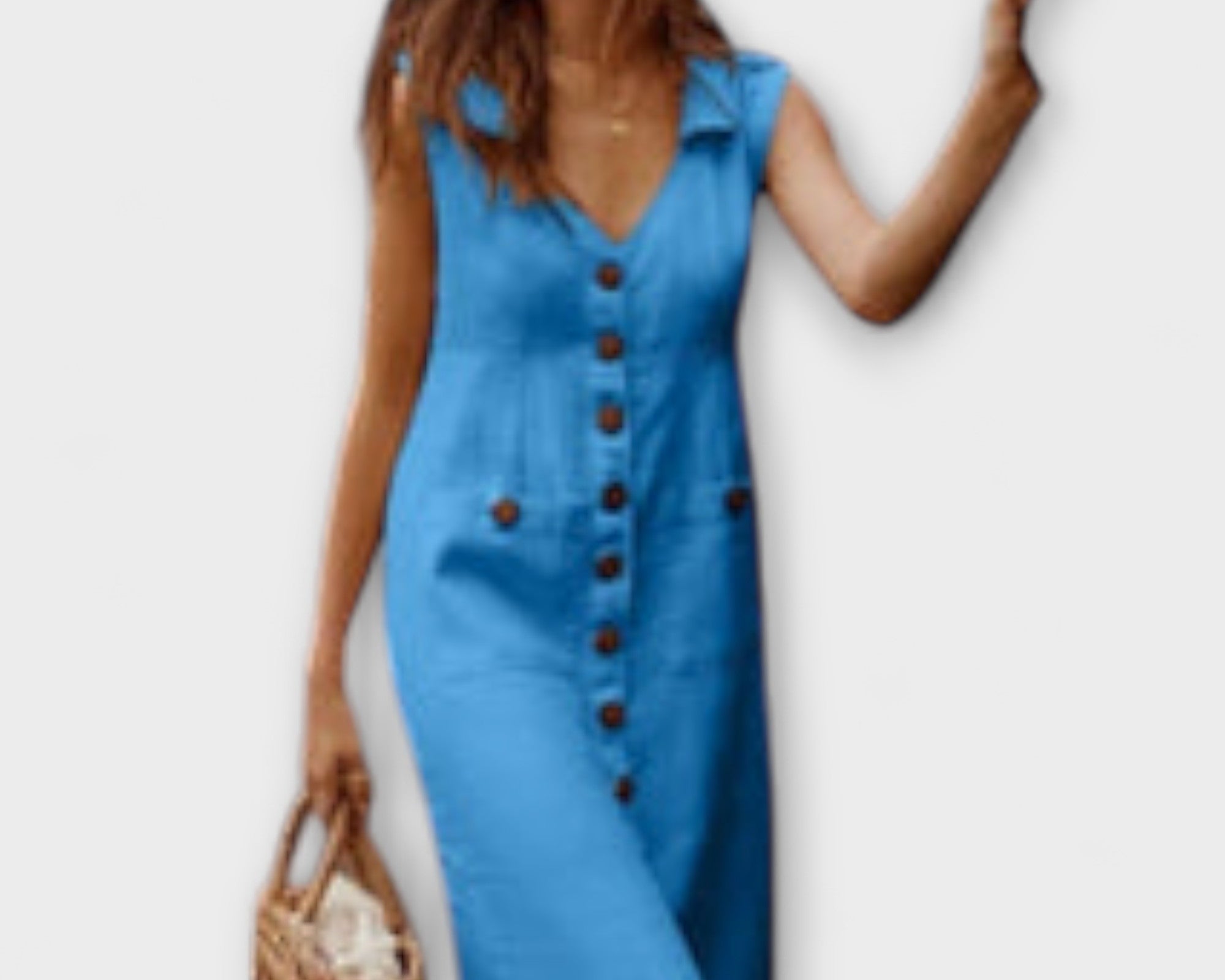 Nora – A-Linien-Kleid aus Baumwoll-Leinen mit Umlegekragen