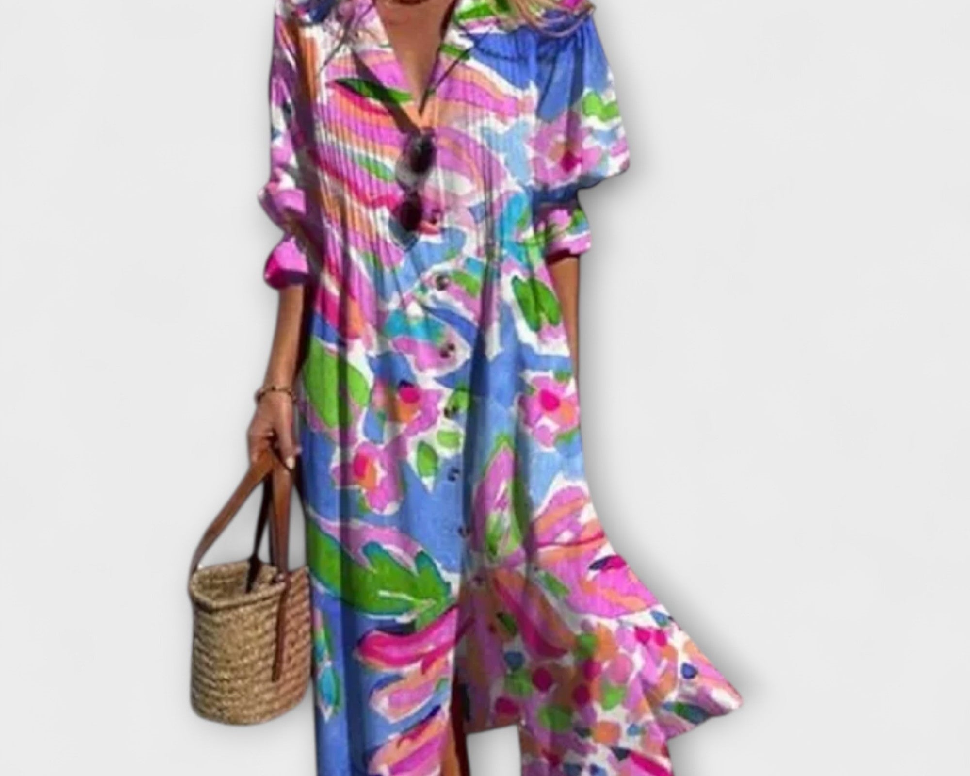 Lila - Schmeichelhaftes Maxikleid mit Bauchbedeckung