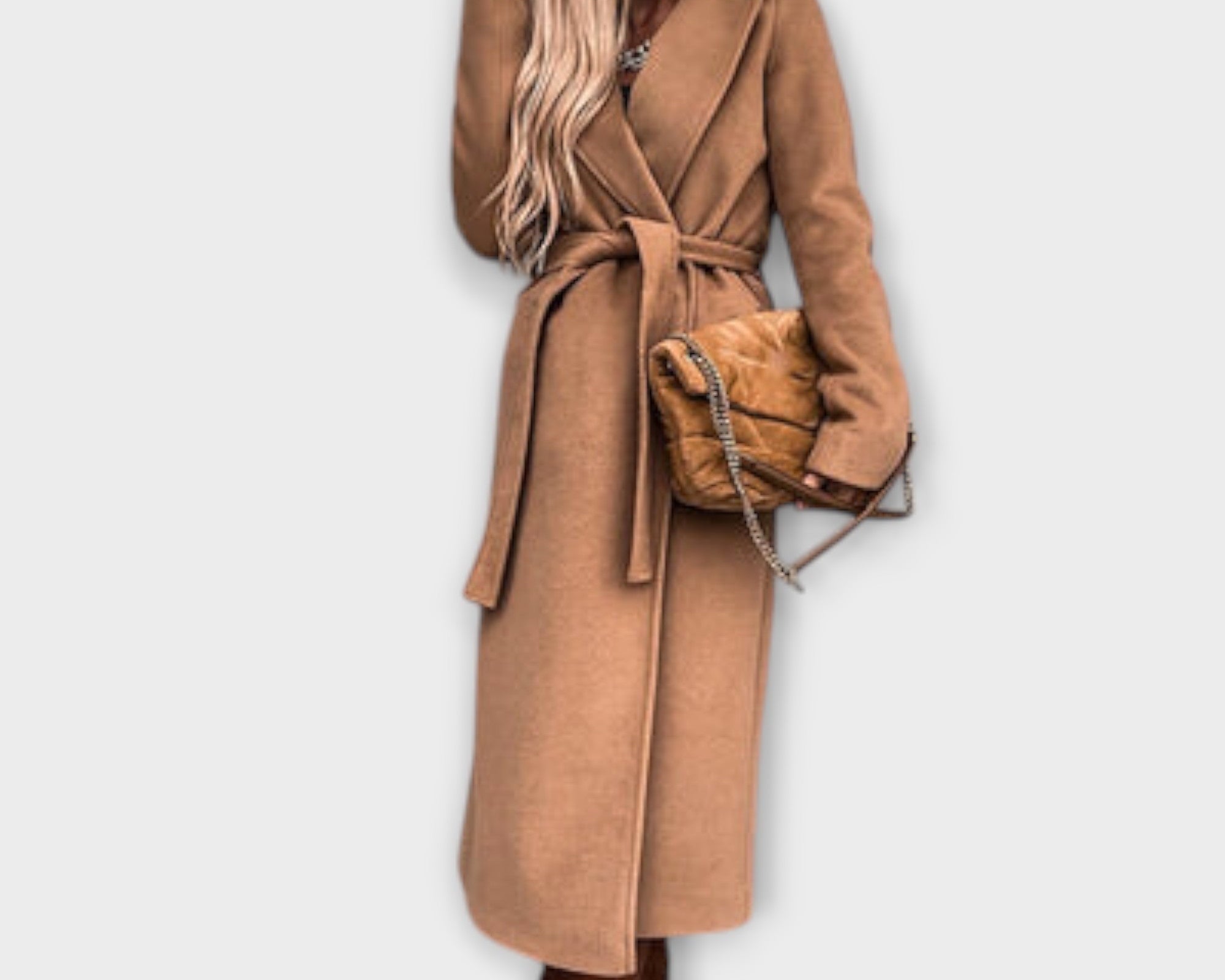 Eliza - Schicker Langmantel mit Bindegürtel