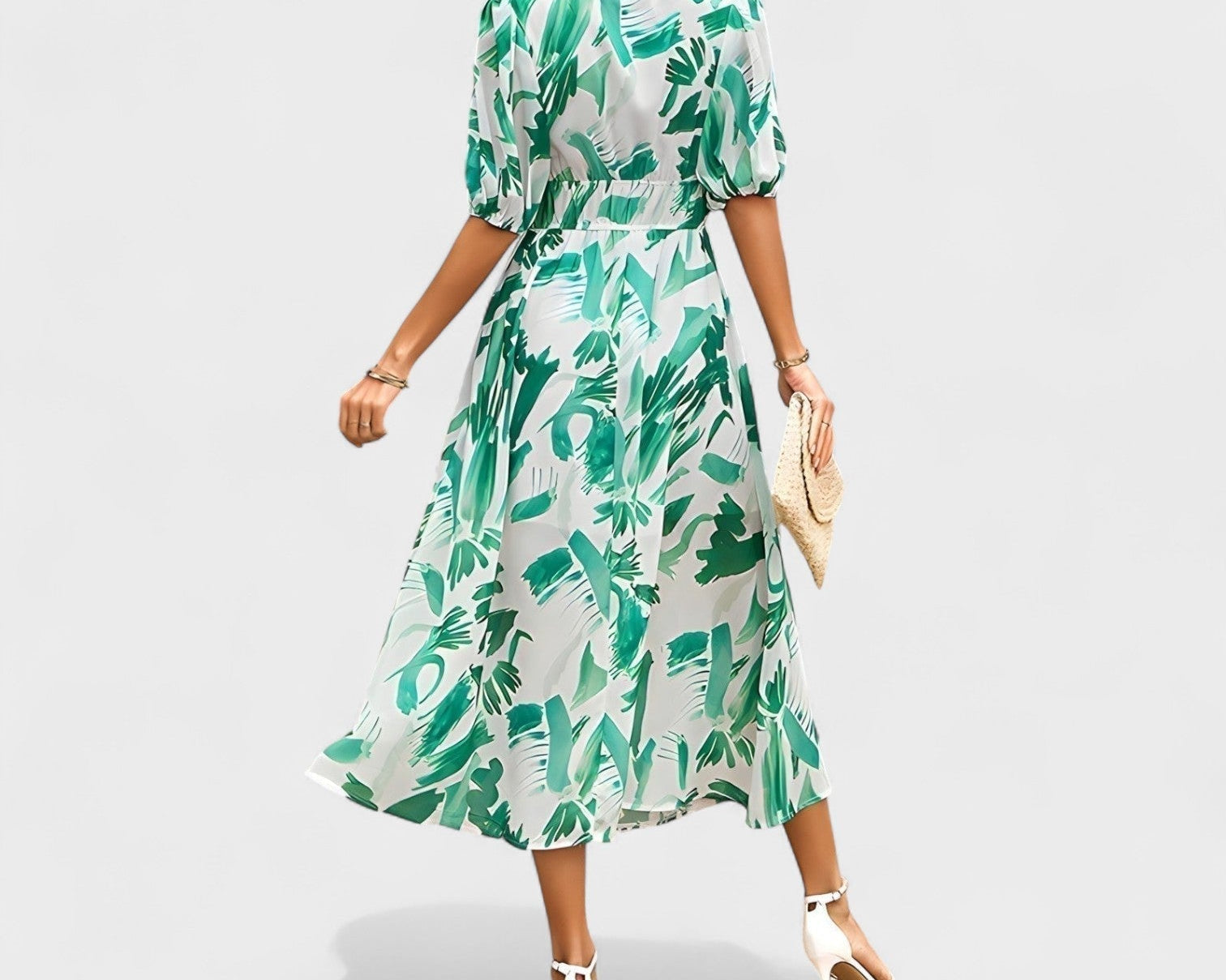 Clara - Elegantes Blumen-Midi-Kleid