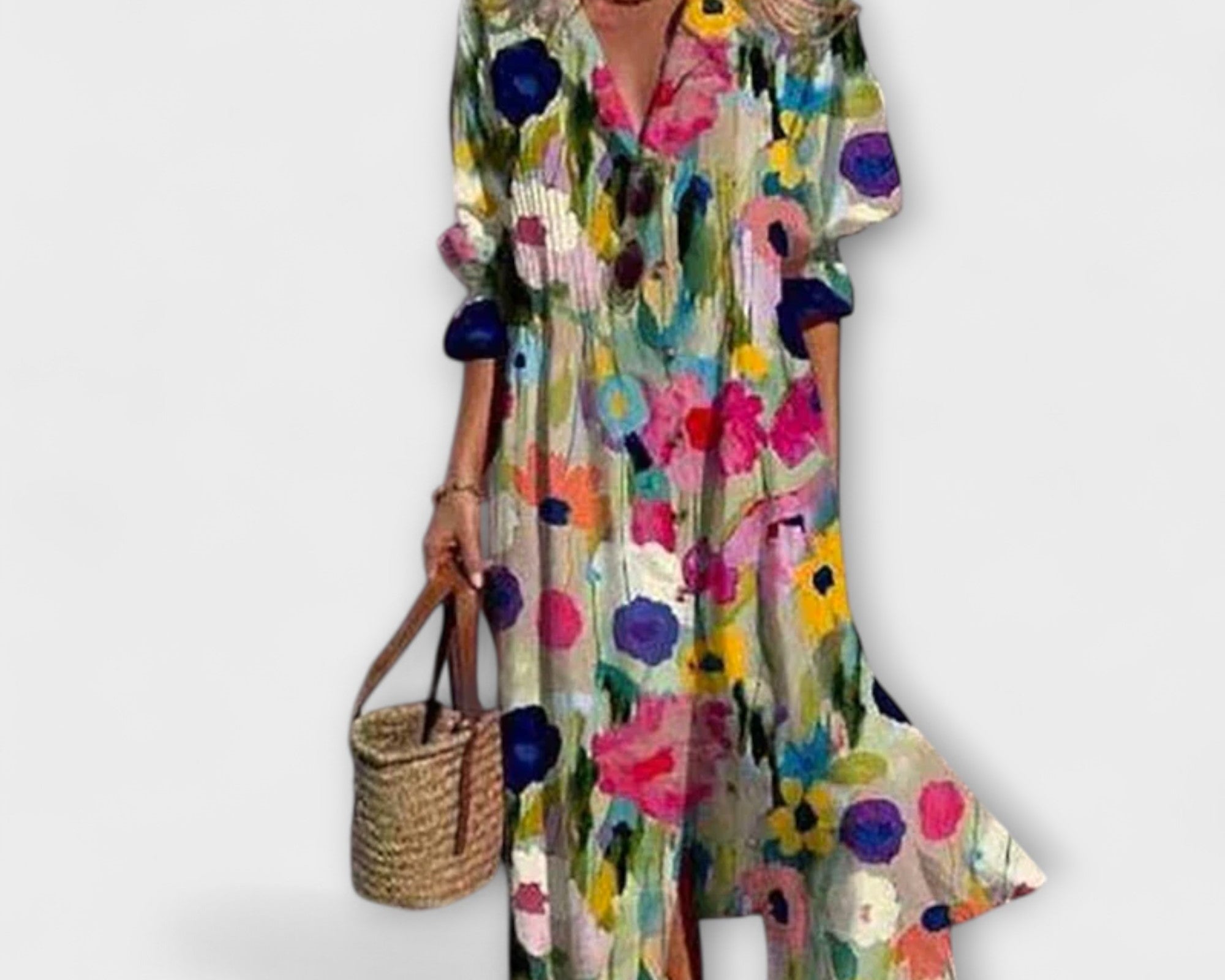 Lila - Schmeichelhaftes Maxikleid mit Bauchbedeckung