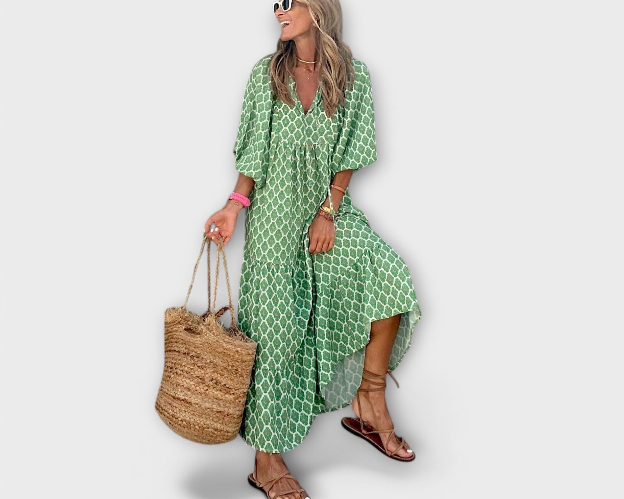 Elegantes Geometrisches Maxikleid