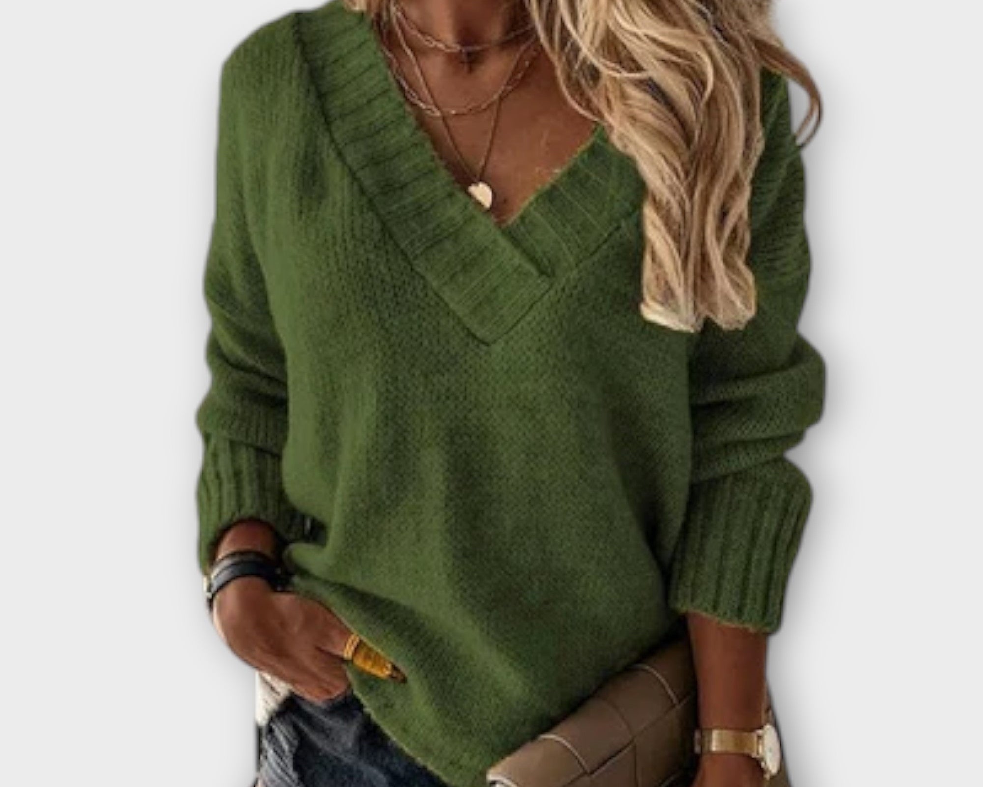 Jane - Kuscheliger V-Schnitt Pullover