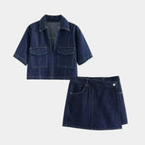 Jeans-Set mit V-Ausschnitt
