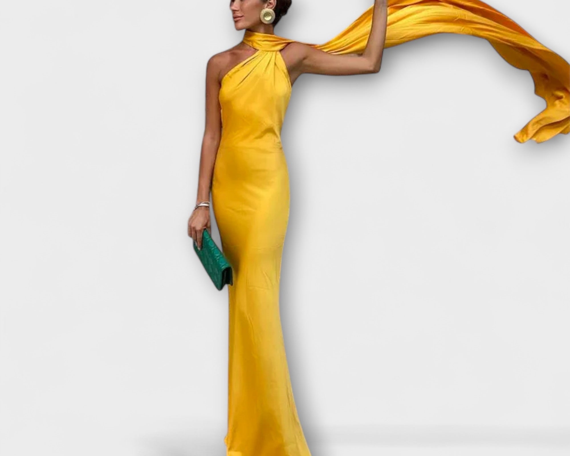 Schickes Off-Shoulder Halter Maxikleid
