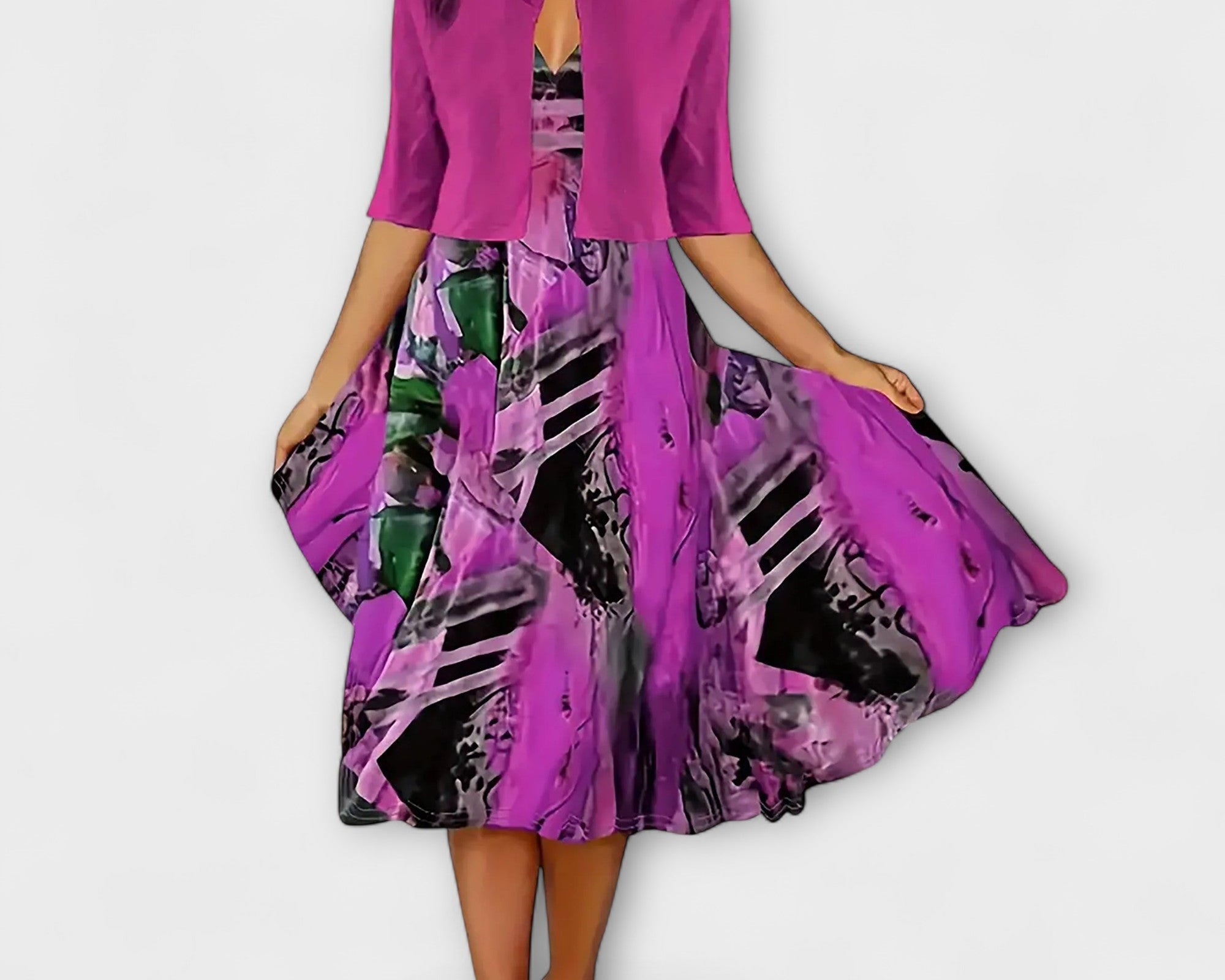 Damen Midi Kleid mit Blazer