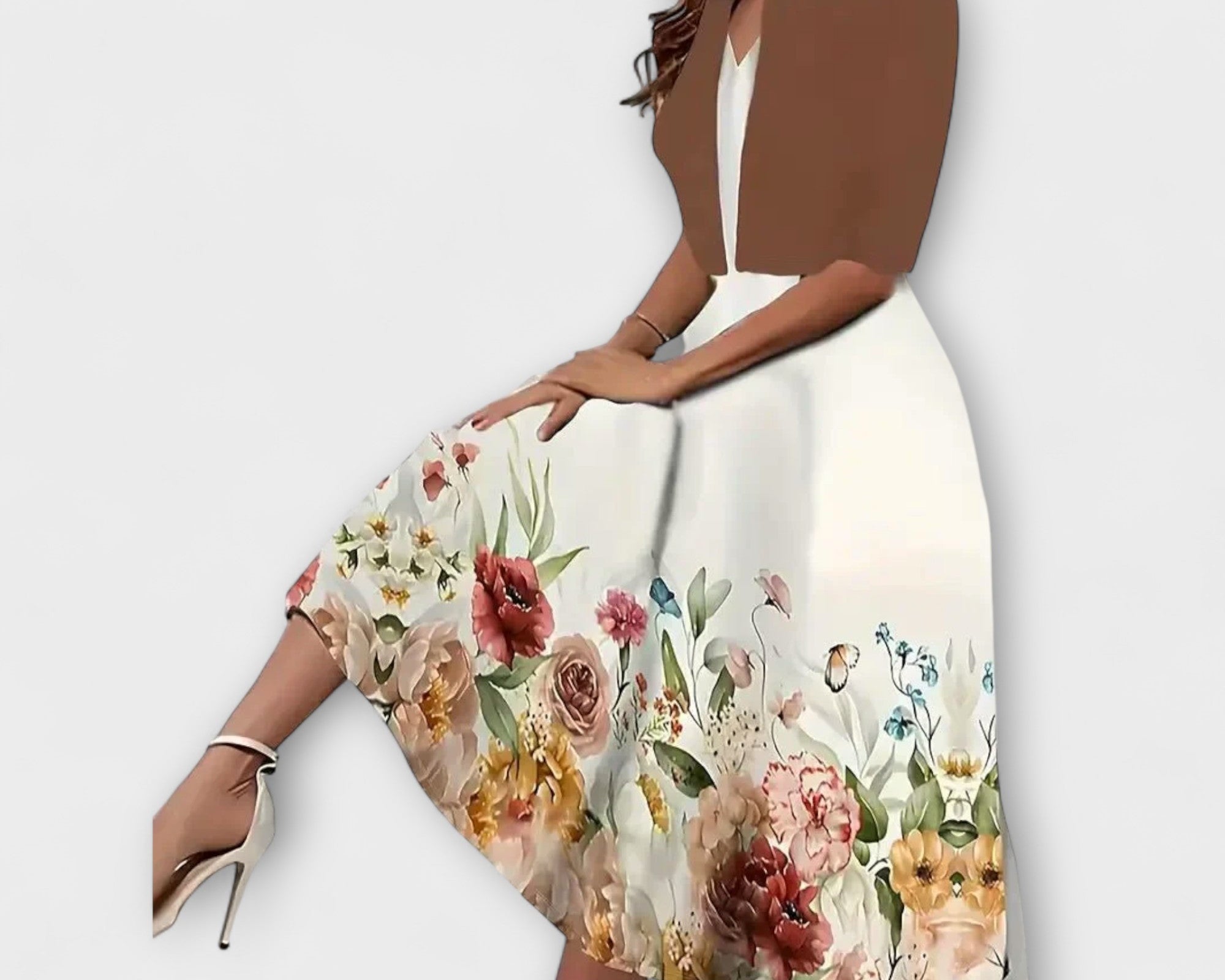 Damen Midi Kleid mit Blazer