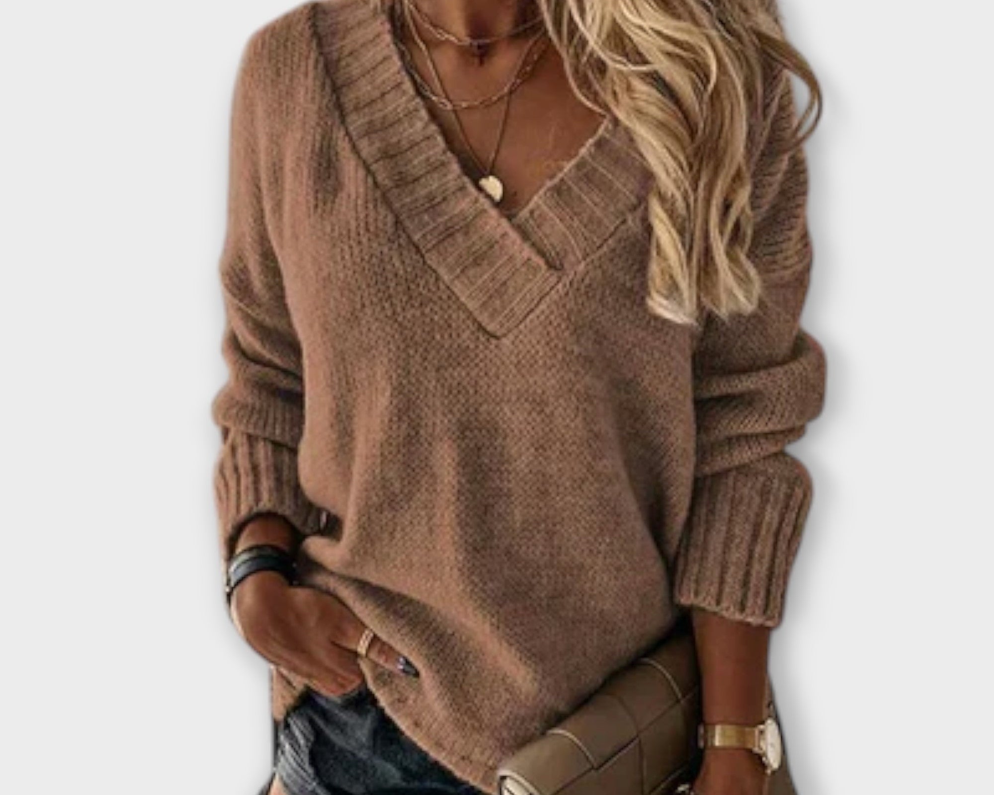 Jane - Kuscheliger V-Schnitt Pullover