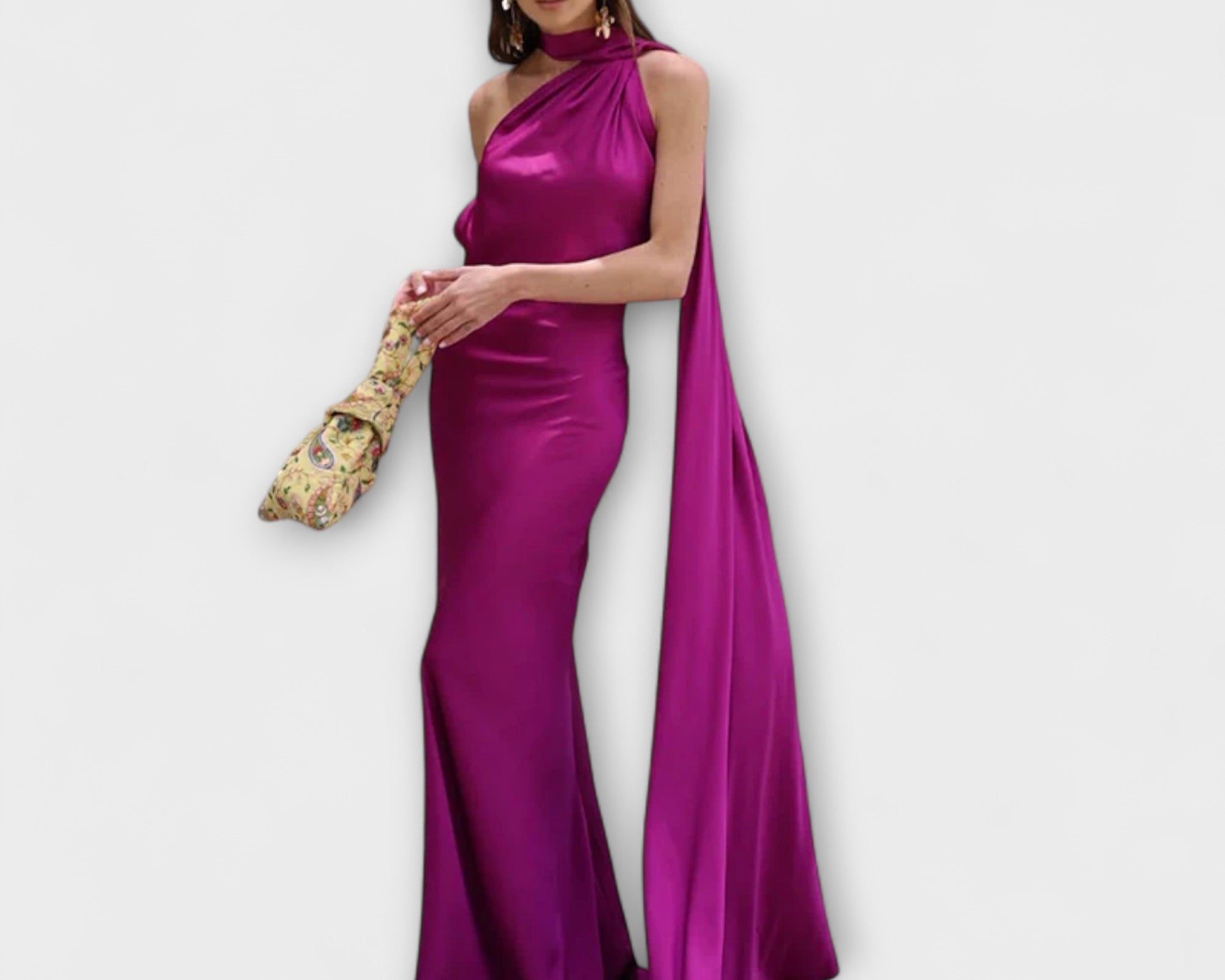 Schickes Off-Shoulder Halter Maxikleid