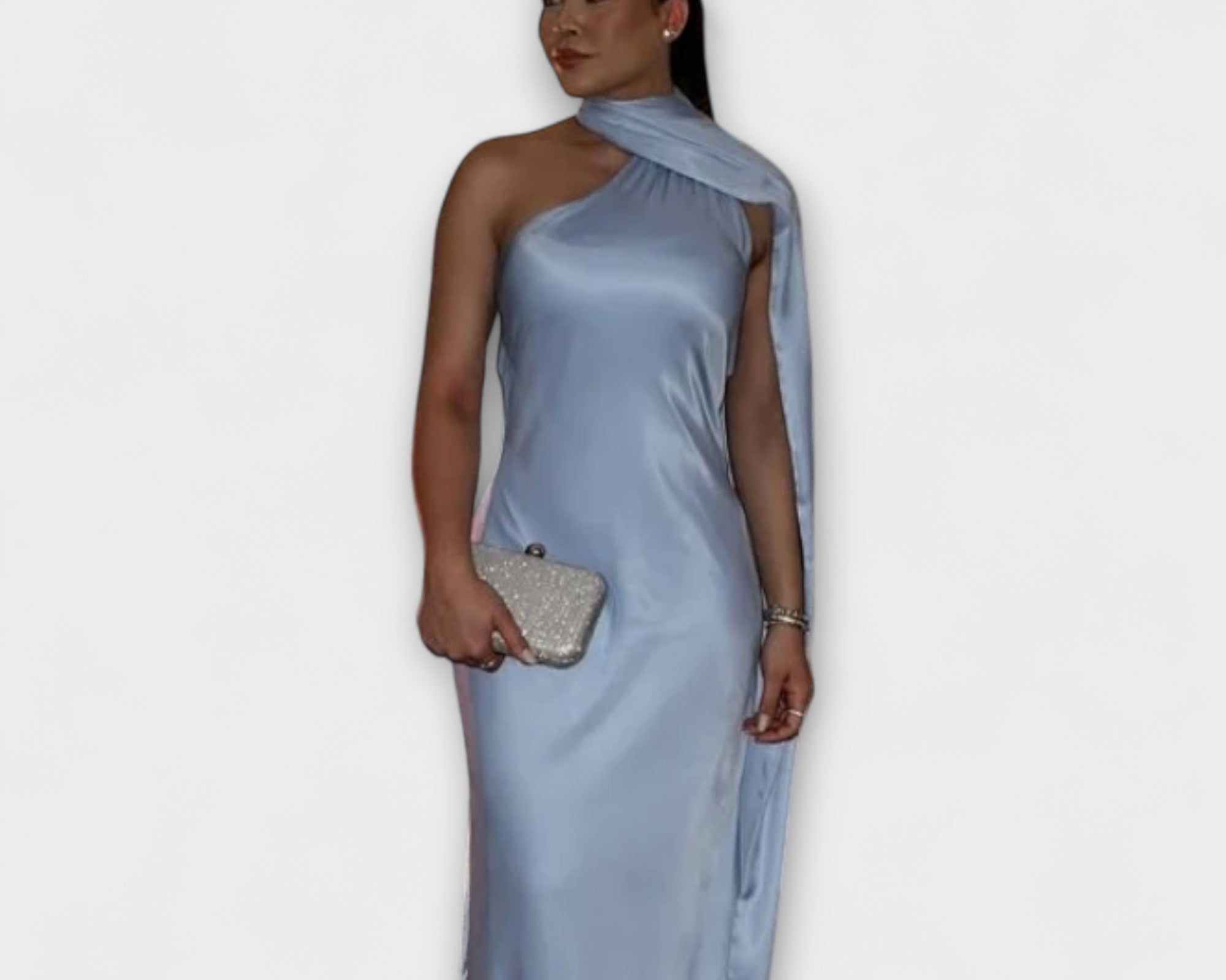 Schickes Off-Shoulder Halter Maxikleid
