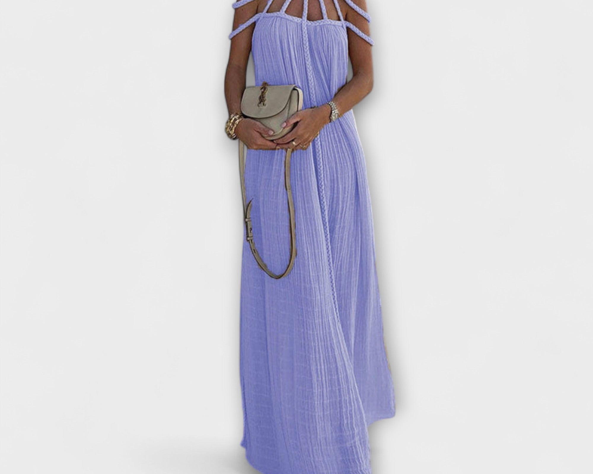 Briar - Ein schickes Maxikleid aus Mischgewebe mit drapierten Zöpfen