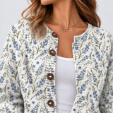 Mira – Blumen-Cardigan aus Wollmischung