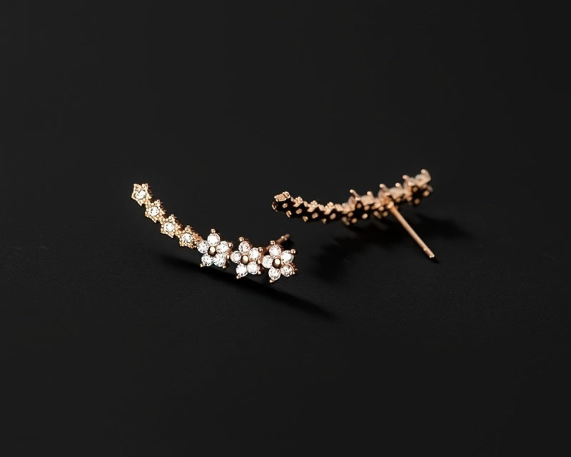 Luxuriöse Florale Strass Ohrringe
